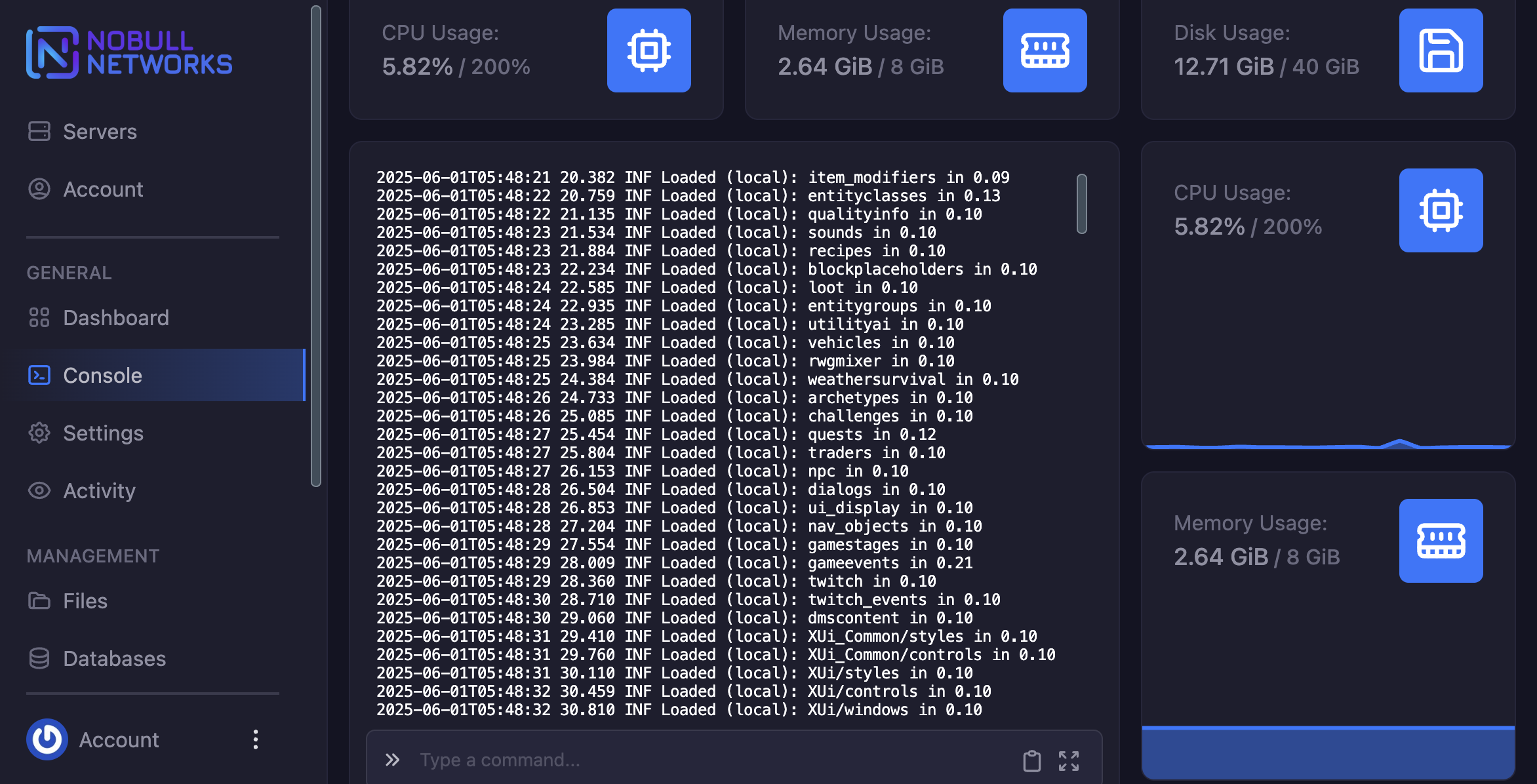 Valheim server control panel